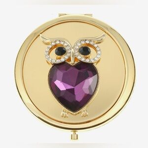 89. Monet Jewelry Owl Gold Tone Compact Mirror